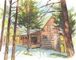 Your print will arrive with no bends or creases. Log Cabin In The Woods Watercolor Portrait Drawing By Mike Theuer Watercolor Portraits Cabins In The Woods Log Cabin
