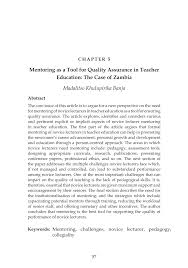 Then answer the questions that follow. Pdf Mentoring As A Tool For Quality Assurance In Teacher Education The Case Of Zambia