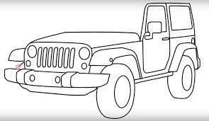 How To Draw A Jeep Step By Step Simple Wrangler Easy Jeep Drawing Jeep Kids Jeep