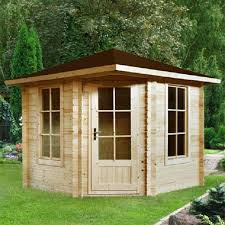 Gartenhaus 5 Eck Blockhaus Geratehaus Holz 260x260 28mm 283928