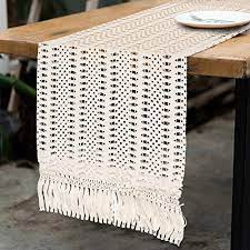 Maybe you would like to learn more about one of these? Aerwo Macrame Table Runner Boho Woven Cotton Crochet Lace Farmhouse Moroccan Wedding Table Runner With Tassels For Bohemian Dinner Rustic Table Top Bridal Shower Wedding Table Decorations 108 Inches Pricepulse