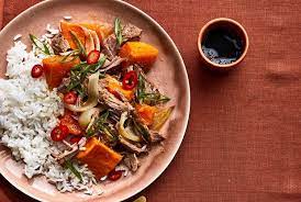 Ginger Coconut Pork With Butternut Squash Real Simple Recipe Butternut Squash Recipes Pork Dinner Ginger Recipes