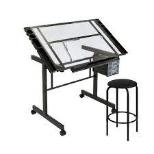 Vision Drafting Table And Stool Drawing Table Drafting Table Glass Crafts