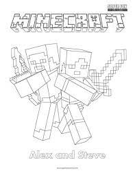 We have collected 38+ minecraft alex coloring page images of various designs for you to color. Alex And Steve Minecraft Coloring Super Fun Coloring