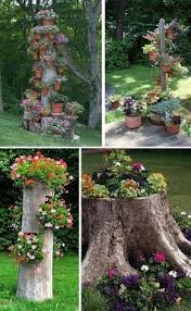 Mini Baumstumpf Garten Gruner Daumen Garten Gartenarbeit Pinterest Garten Baumstumpf Daumen Gart Tree Stump Planter Garden Yard Ideas Garden Projects