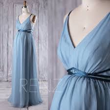 Maternity Bridesmaid Dress Dusty Blue Chiffon Pregnancydress Etsy Maternity Bridesmaid Dresses Backless Prom Dresses Dusty Blue Bridesmaid Dresses