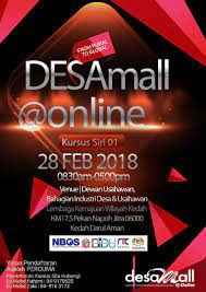 Untuk yang berminat jgn tangguh lagi. Usahawan Keda Kursus Desamall Online Percuma Venue Facebook
