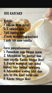 Resepi kastard pisang untuk bayi. Resepi Pisang Sos Kastard