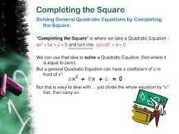 Learn complete the square with definition, solved examples, and facts. Quadratic Equation Powerpoint Slides