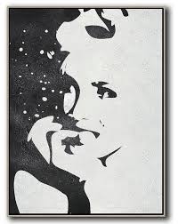 Floating around on pinterest are some pretty cool canvases with white wood lettering by the u.k. Original Abstract Painting Extra Large Canvas Art Black And White Minimal Painting On Canvas Home Canvas