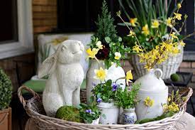 The thing that caught my eye in this winter wonderland cloche is the wood slice. Follow The Yellow Brick Home Early Spring Decorating With Vintage Crocks Follow The Yellow Brick Home