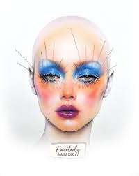 Creative painterly make up look — #FaceChart #MakeupArt #BoldMakeup  #EditorialMakeup #GraphicLiner #MakeupSketch #BeautyDesign  #MakeupIllustration #AvantGardeMakeup #MakeupInspo #ProMUA #MakeupByMe  #CreativeMakeup #MakeupVision #FaceCharts #LizaKondrevich