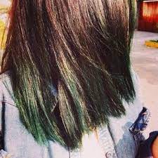 35 Low Key Ways To Add Color To Your Hair Green Hair Brunette Hair Color Hair Styles