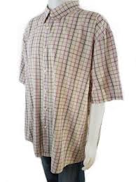 Details About Ben Sherman Size 4xl Short Sleeve Shirt Checkered Pink Cotton Beige