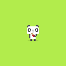 Coloriage et illustration d'un panda en pixel art. Pixel Art Panda Souriant Et Tenant Un Bol Avec Des Batons De Bambou Dedans Isole Sur Fond Vert Clip Art Libres De Droits Vecteurs Et Illustration Image 54448928