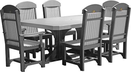 LuxCraft 4′ × 6′ Rectangular 7-Piece Individual Chair Dining Suite, AI generated