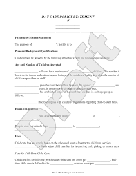 Policy templates are stored on the machine where the policy management package was installed. Free Day Care Policy Statement Free To Print Save Download