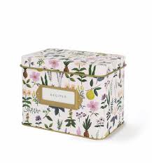 Imported Floral Recipe Box Recipe Card Boxes Tin Recipe Box