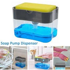 Devices like automatic soap dispensers overcome this. 12 12 Sale Cod Soap Dispenser Pump Holder Kitchen Sink 2 In 1 Soap Pump Dispenser And Sponge Holder Automatic Dishwashing Liquid Washing Dishcloth Dispenser Sponge Caddy Creative Kitchen 2 In 1 Manual Press Liquid Soap Dispenser
