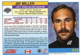 Amazon.com: 1991-92 Score Canadian Bilingual Hockey #543 Jay Miller Los  Angeles Kings Official NHL Trading Card From Pinnacle : Collectibles & Fine  Art