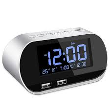 Alarm clock with battery backup. Nap Timer Dimmer Housbay Glow Small Alarm Clock Radio For Bedrooms With 7 Color Night Light Battery Backup Usb Charger Dual Alarm Fm Radio With Auto Off Timer For Bedside Electronics Compact Radios