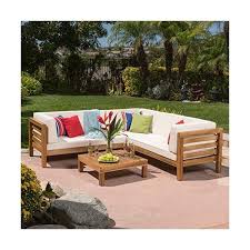 Gdf Studio Ravello Outdoor Patio Furniture 4 Piece Wooden Sectional Sofa Outdoor Sectional Sofa Used Outdoor Furniture Outdoor Sofa
