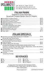 Prices on this menu are set directly by the merchant. Spolumbos Fine Foods Calgary Find Menus Ca