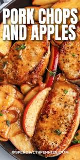 Pan Fried Pork Chops With Apples Is An Easy One Skillet Recipe With A Delicious Dijon Sauce Apple Pork Chop Recipes Apple Pork Chops Pork And Apple Recipe