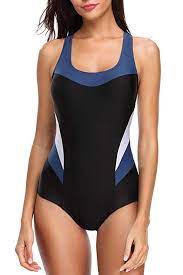 Belamo Racerback One Piece Swimsuit For Womens Color Block Swimwear White M Colorblock Swimsuit Athletic Bathing Suit Athletic Swimwear