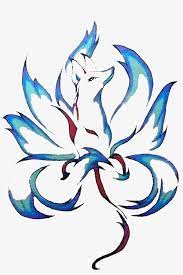 Hand Painted Blue Nine Tail Fox Picture Material Png And Clipart Fox Tattoo Design Fox Artwork Fox Art