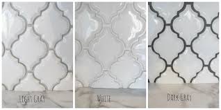 Arabesque White Tile With Grey Grout Google Search Subway Tile Backsplash Kitchen Kitchen Backsplash Designs Kitchen Tiles Backsplash