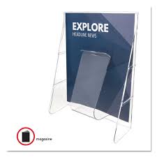 Wall mounted brochure rack office depot. Stand Tall Wall Mount Literature Rack By Deflecto Def55501 Ontimesupplies Com