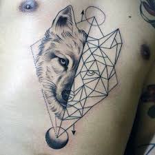 90 Geometric Wolf Tattoo Designs For Men Manly Ink Ideas Geometric Wolf Tattoo Wolf Tattoo Design Geometric Animal Tattoo