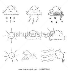 Funny Doodle Weather Forecast Objects Collection Including Cloud Rain Snow Sun Wind Funny Doodles Bullet Journal Diy Doodles