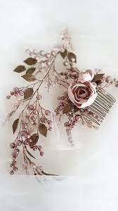 Peigne Pour Cheveux De Mariage Fait Main Avec Fleurs Au Choix Cheveux Choix Fleurs Gold Bridal Headpiece Handmade Bridal Hair Comb Bridal Hair Accessories