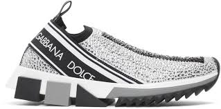 Black And Silver Dolce Gabbana Sneakers Silver Rhinestones Sorrento Slip On Sneakers Sneakers Slip On Sneakers Comfy Shoes