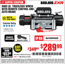 Our harbor freight deals will help you save 20% (or more!) on qualifying items throughout the store. Badland Zxr 9000 Lb Truck Suv Winch For 289 99 Harbor Freight Tools Brakes Car Trucks