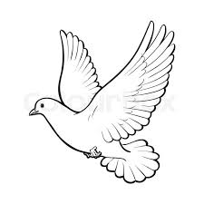 Black And White Pigeon Drawing Produs Dove Drawing Dove Outline Jesus Drawings