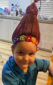 Magical morning , over the fence I go and by 7.30am we have Miss Lacey..  sorry “Miss Poppy “ for her first ever Crazy Hair Day. Soooo gorgeous