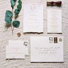 Custom Hand Lettered In Calligraphy Wedding Invitation Suite Hand Torn Hand Lettered Wedding Invitations Calligraphy Wedding Invitation Fun Wedding Invitations