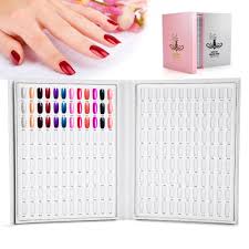 us 14 48 37 off 216 colors nail gel polish display chart salon nail polish color card practic chart book nail art showing shelf display tool in nail