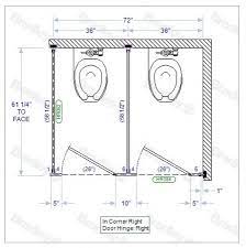 Bradley Toilet Partition 2 In Corner Compartments Stainless Steel 72 W X 61 1 4 D Ic23660 Toilet Plan Bathroom Stall Doors Glass Shower Doors Frameless