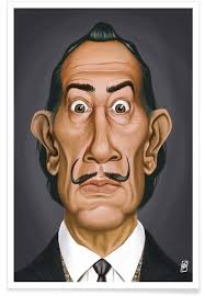 Salvador dalí was in the heart of his classical period throughout the 1950s. Salvador Dali Caricature Poster Juniqe