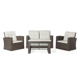 Rattan garden furniture is an elegant, stylish and highly functional furniture crafted from natural or high quality hdpe rattan. 4 Seater Rattan Garden Sofa Set Brown Luca Beliani De
