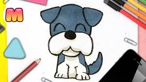 COMO DIBUJAR UN PERRO SCHNAUZER KAWAII - Dibujos faciles kawaii - dibuja  kawaii con Jape - YouTube