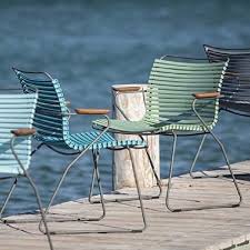 Click Dining Chair With Armrests In 2020 Metal Patio Chairs Modern Outdoor Dining Chairs Outdoor Dining Chairs