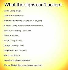 Zodiac Signs What The Signs Can T Accept Zodiac Signs Leo Zodiac Signs Zodiac Signs Taurus