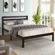 A platform bed is one that doesn't use a box spring or metal frame. Platform Bed Wood Frame With Solid Wood Slats Headboard Design Target