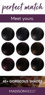This article breaks down our black shades so you can determine your best match. Find Your Perfect Dark Hair Color Match Whether You Re Looking For Blue Black Hair Color Soft Black Blackes Plum Black Hair Soft Black Hair Hair Color Chart