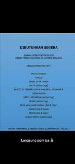 Menyetujui persyaratan yang sedang di butuhkan dan menyatakan kebenaran yang akan di kirim melalui online Tlp 021 5565 8089 Yayasan Penyalur Tenaga Kerja Home Facebook